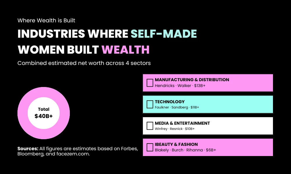 Industries Where Self-Made Women Have Built the Most Wealth