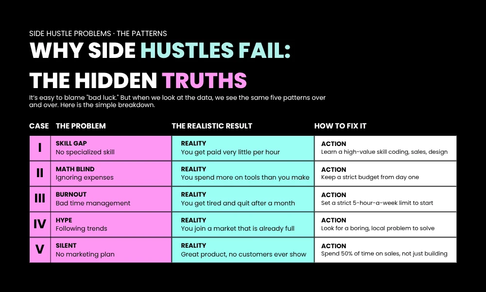 Why Side Hustles Fail: The Hidden Truths