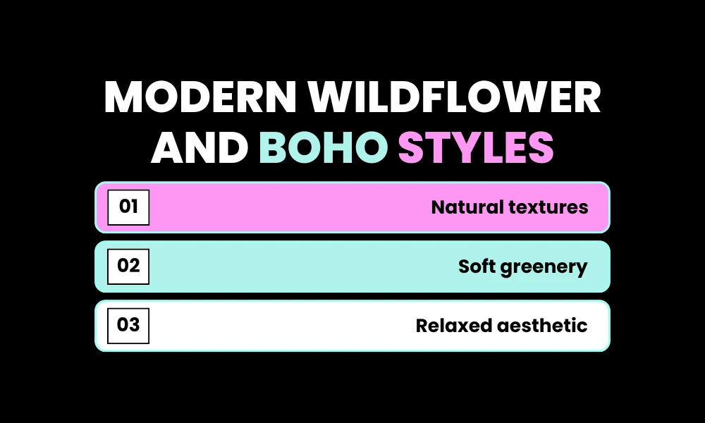 Modern Wildflower and BoHo Styles