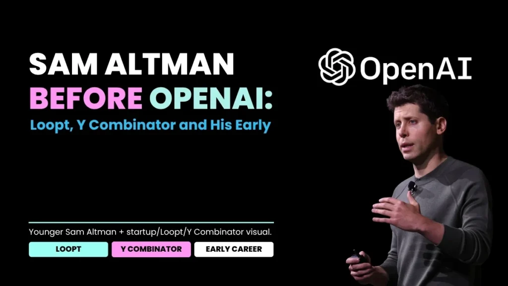 Sam Altman career history title slide